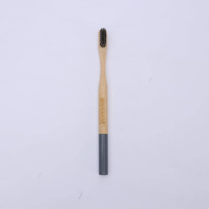Bentodent Bamboo Toothbrush round bottom charcoal