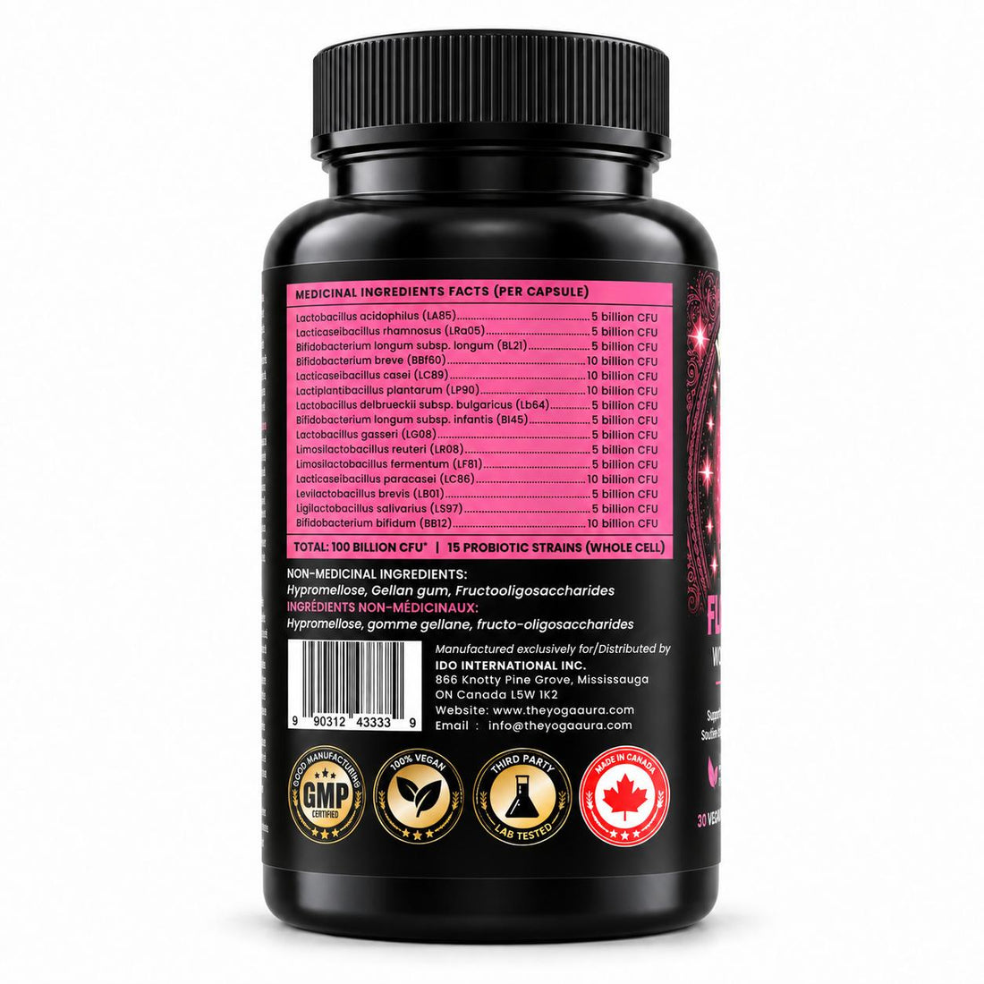 Flora Bloom Women’s Probiotic – 100 Billion CFU + Prebiotic | 15 Strains | 30 Capsules