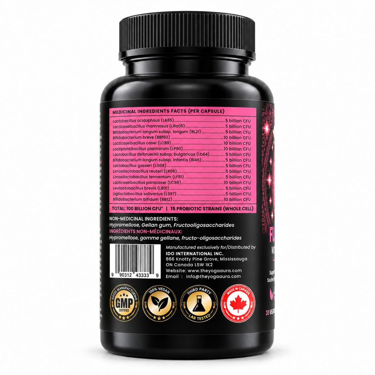Flora Bloom Women’s Probiotic – 100 Billion CFU + Prebiotic | 15 Strains | 30 Capsules