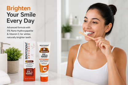 BENTODENT Advance Whitamin, 5% Nano Hydroxyapatite with Bentonite clay , Fluoride Free Nano Hydroxyapatite Toothpaste, Appropriate for Sensitive Teeth - for Adult Oral Care, Fresh Breath, Teeth Whitening 3.5 oz