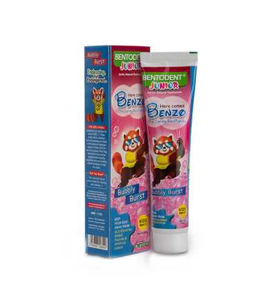Bentodent Junior Bubbly Burst Toothpaste - Natural &amp; Fluoride Free - bentodent x idonaturals